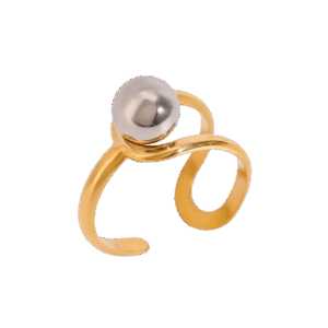 Minimalist Hollow Steel Ball Opening Ring