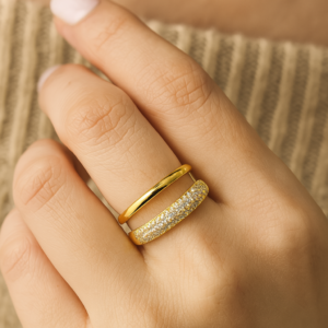 Adjustable Open Layered Zircon Ring