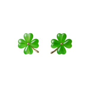 Four-Leaf Clover Glass Earrings