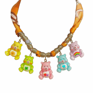 Scarf-Tie Bear Charm Necklace