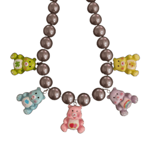 Chunky Pearl and Rainbow Bear Necklace