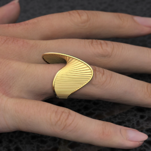 Wave Textured Statement Ring