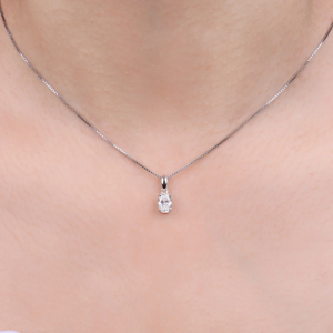 Moissanite Oval Pendant Sterling Silver