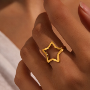 Adjustable Openwork Star Ring