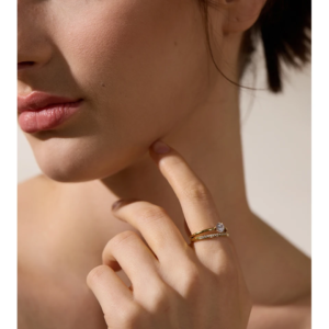 Delicate Cubic Zirconia Double Layer Ring