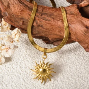 Gold Sun Pendant Necklace