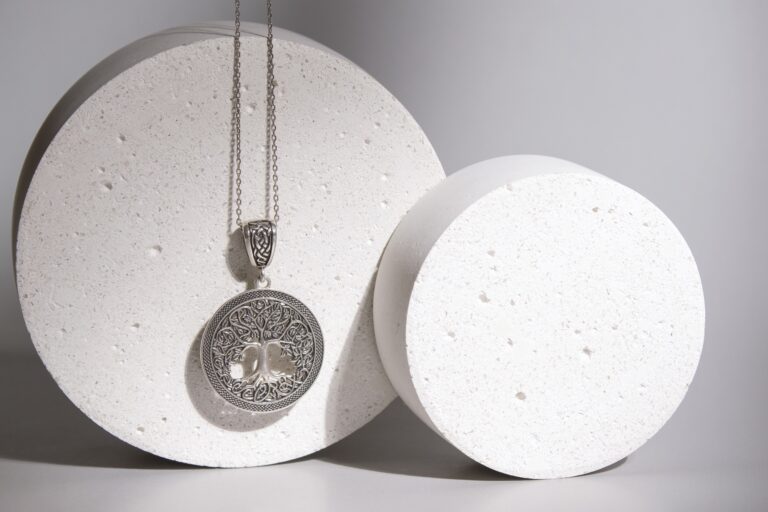 Necklace, Pendant for Women - Symbol Tree of Life - Stainless Steel - One color background