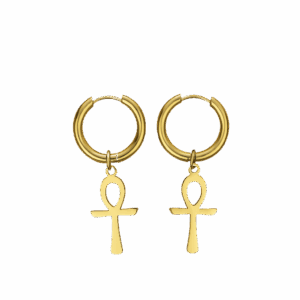 Ankh Symbol Cross Drop Earrings