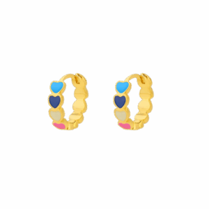 Gold Candy Heart Hoop Earrings