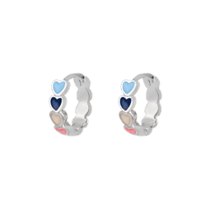 Silver Candy Heart Hoop Earrings
