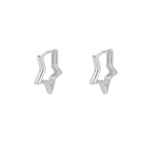 Starry Silver Hoop Earrings